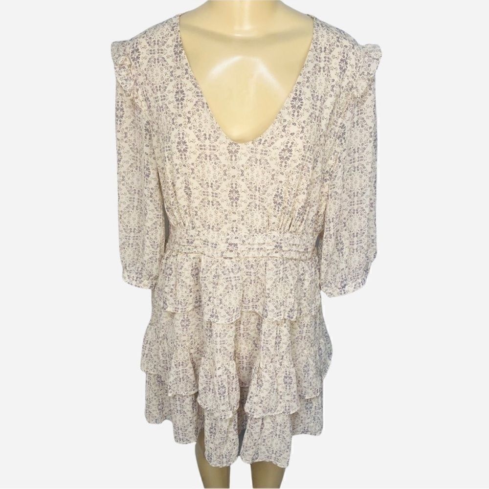 Dress Forum Romantic Cottagecore Floral ruffle tiered Dress medium